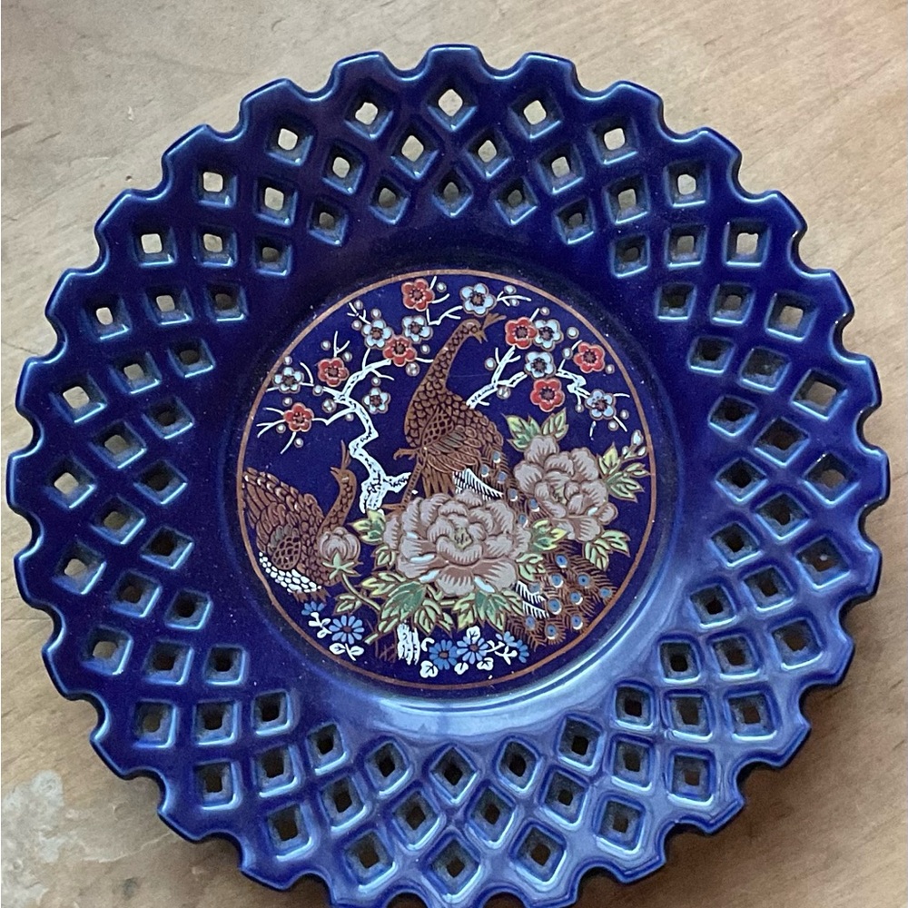Elegant Blue Decorative Plate